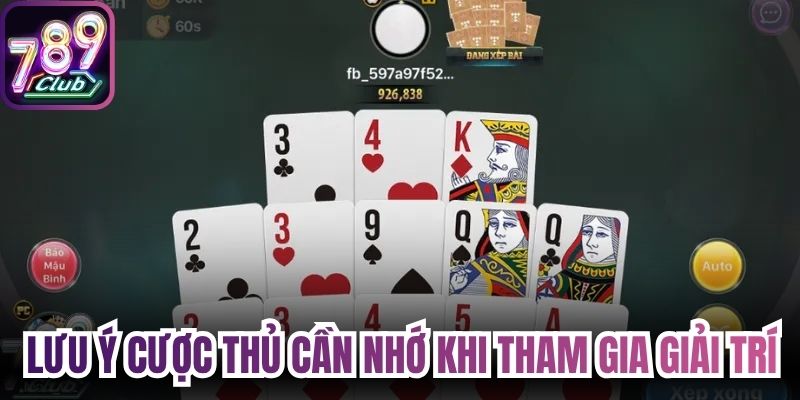 Lưu ý cược thủ cần nhớ khi tham gia giải trí
